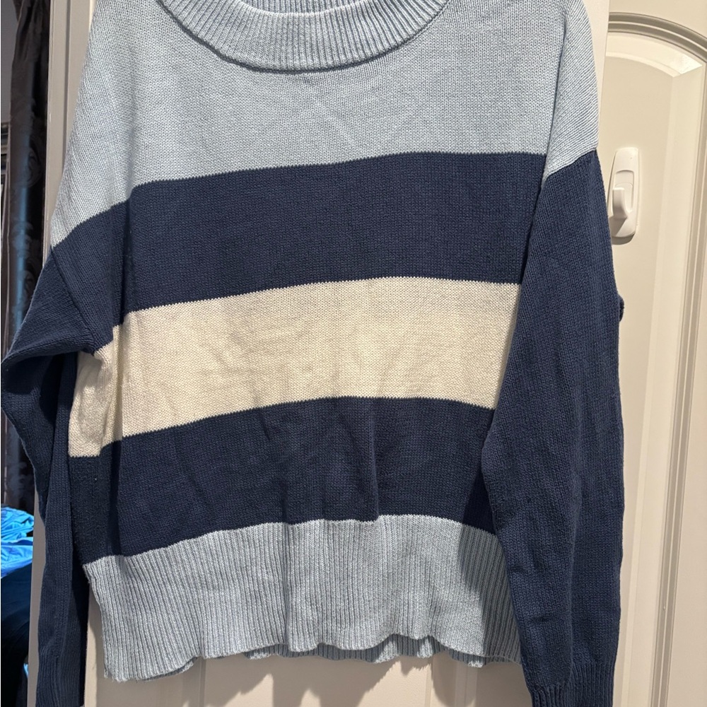Lucky Brand Blue Cowl Neck Sweater